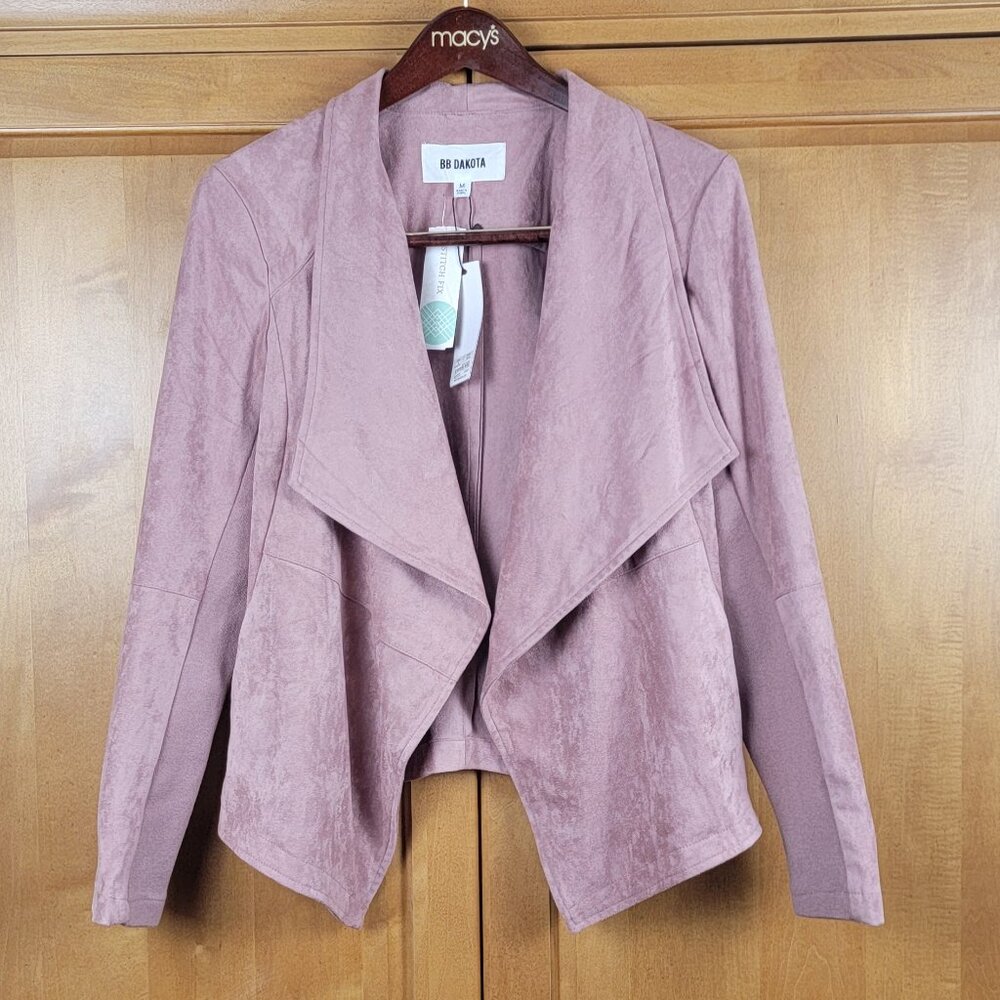 NWT BB Dakota Stitch Fix Freda Faux Suede Jacket Blush - M